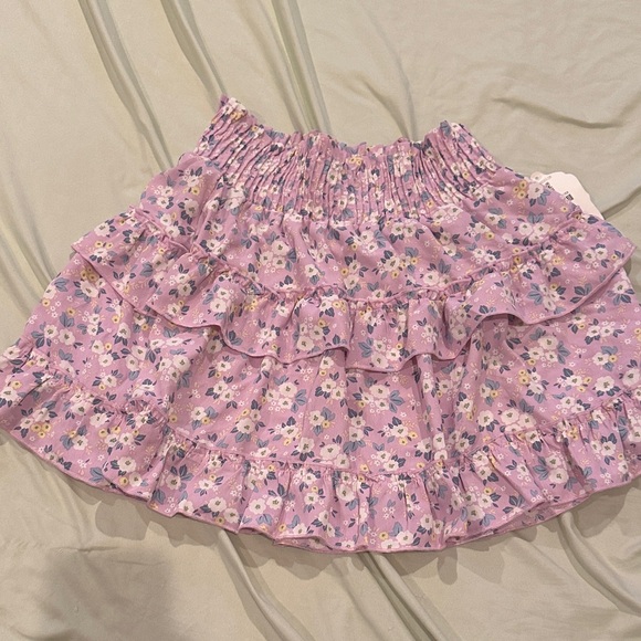 Altar'd State Dresses & Skirts - Altar'd State Lavender Floral Ruffle Mini Skirt